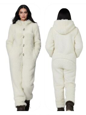 Onepiece L ivory Vanilla Fur Jumpsuit